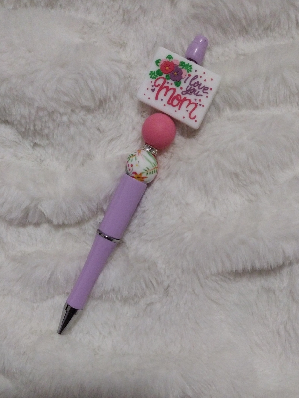 Lilac and Pink 'Love You Mom' Decorative  Pen